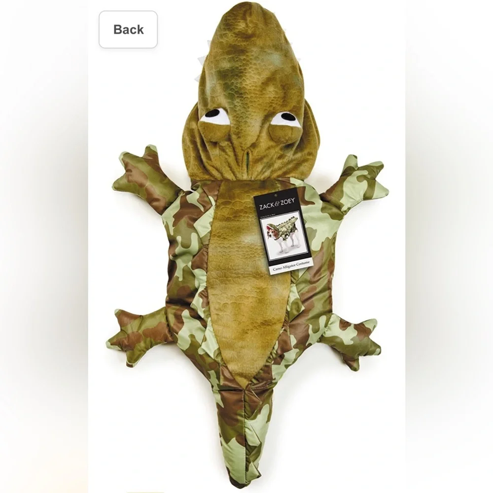 Zack & Zoey Camo Alligator pet Costume for Dogs, X-Small Halloween pet outfit